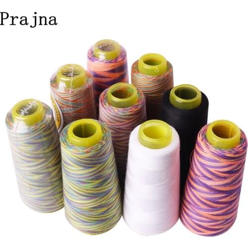 Prajna 2PCS 6 Color 40/2 1500Y Polyester Sewing Thread Set High Strength Threads For Sewing Machines Sewing Accessories Overlock