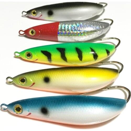 5 Pieces Rattling Minnow Spoon Fishing Lure 8.5cm 20g Freshwater Saltwater Weedless Crankbait Snapper Winter Ice Fish Bait