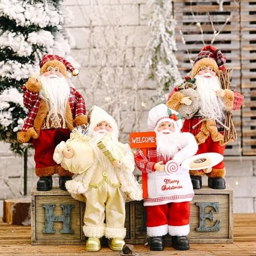 Santa Claus Doll Ornaments Standing Posture Santa Claus Doll Ornaments New Santa Claus Ornaments Doll Ornaments 30*20cm
