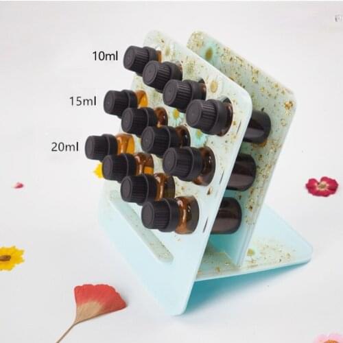 DIY Crystal Epoxy Resin Mold Essential Oil Storage Rack Bottle Insert Plate Perforated Aromatherapy Oil Rack Silicone Mold