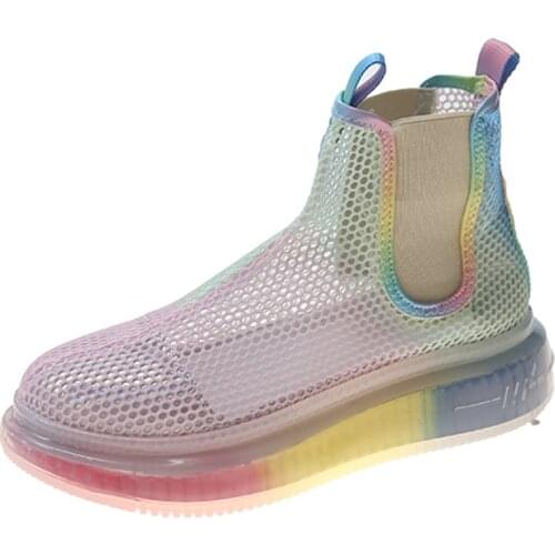 Mesh hollow sandals, smoke tube boots, short boots 2021 new Martin boots female jelly thick-soled womens shoes