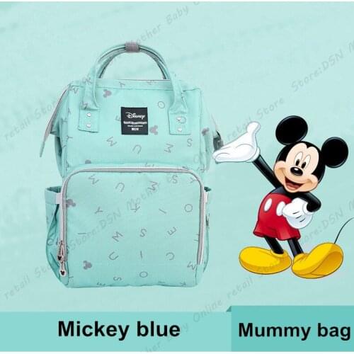 Disney Blue Mickey Pink Minnie Baby Diaper Bags Bolso Maternal Stroller Bag Large Capacity Nappy Backpack Maternity Mommy Bag