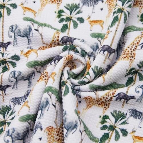 Koala Sloth Animal Print Bullet Fabric Textured Liverpool 4 Way Stretch Spandex Knit Fabric For Baby HeadWrap Bummies