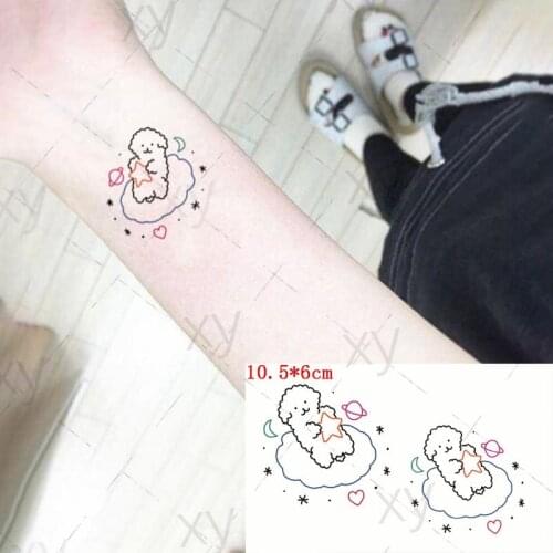 Waterproof Temporary Tattoo Sticker Cute Cartoons Sheep Star Moon Flash Tatoo Fake Tatto Body Art Wrist for Men Women Kids