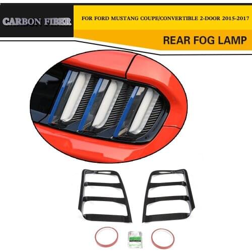 For 2015- 2017 Ford Mustang 100% Carbon Fiber Rear Tail Light Lamp Trim Cover Moulding for Mustang coupe convertible 2-door