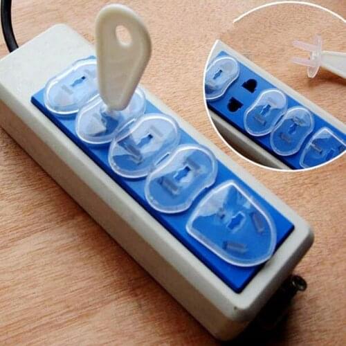 6 Pcs Child Electric Safe Socket Outlet Plug Cover For Two Phase And Plug Three Safety Electrical Lock Transparent Cover D0385