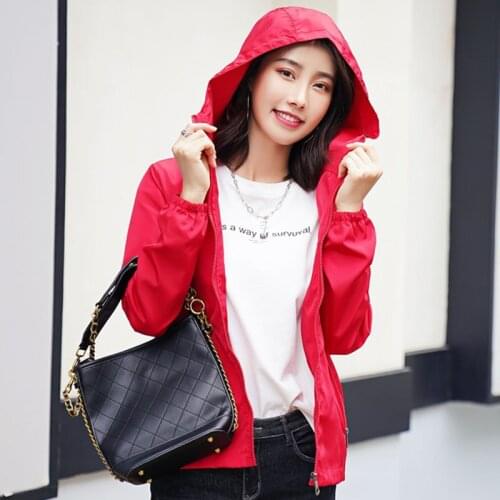 Ladies Hooded Short Jacket Spring Autumn 2021 Loose Womens Windbreaker Coat Vestidos Large Size 5X Casual Lcasaco feminino
