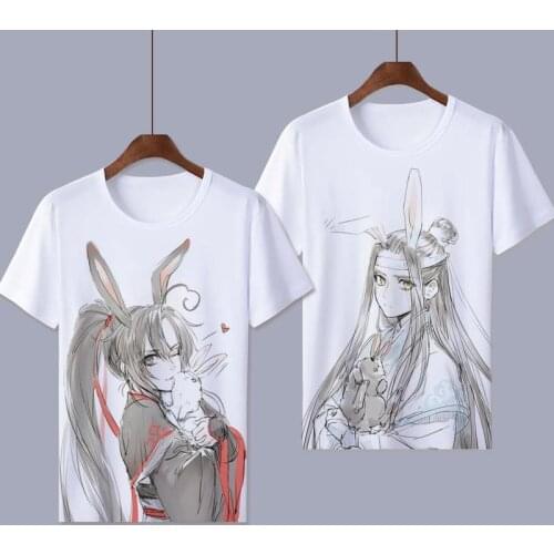 Anime Mo Dao Zu Shi Cosplay Costumes The Untamed Wei Wuxian Lan Wangji Cosplay T-shirts MDZS White Print Tshirts For Women CS359
