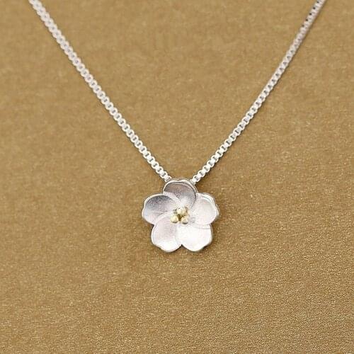 VENTFILLE 925 Sterling Silver Trendy Retro Lotus Necklace Female Simple Personality Ins Clavicle Chain