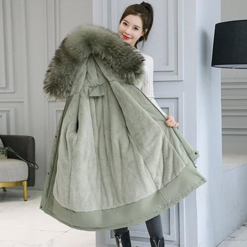 -30 Degrees Snow Wear Long Parkas Winter Jacket Women Fur Hooded Clothing Female Fur Lining Thick Winter Coat plus size S-6XL