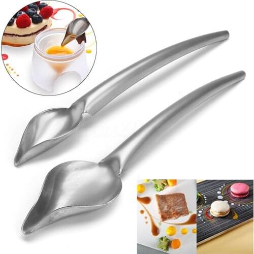 1PC Decoration Spoon Stainless Steel Portable Mini Cream Chocolate Sauce Coffee Dessert Spoon Chef Drawing Sauce Embellishment