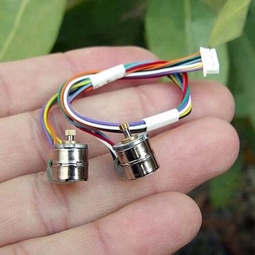 1 Pair 8mm Stepper Motor Micro 2-phase 4-wire Stepping Motor With 9 Teeth Gear and Connecting Line Wire,Shaft Diameter 1.5mm
