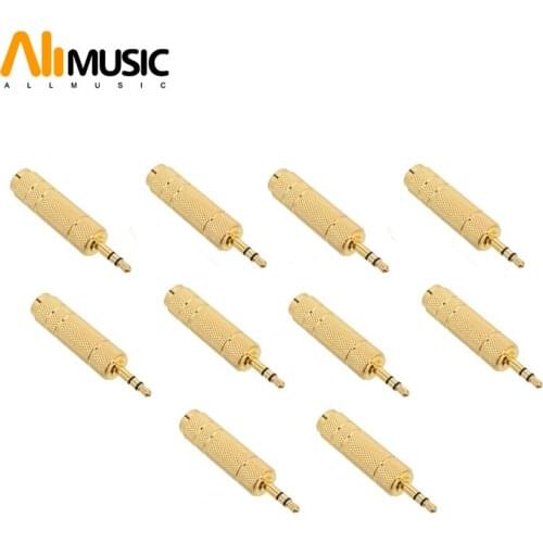 10Pcs 6.5mm Male M to 6.5mm 1/4" Female for Microphone Earphone Audio Adapter