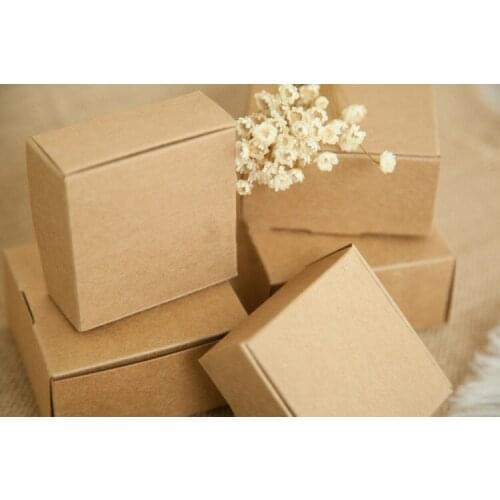 100pcs 10.5*10.5*4cm Brown Kraft Paper Box For Candy/food/wedding/jewelry Gift Box Packaging Display Boxes Diy Necklace Storage