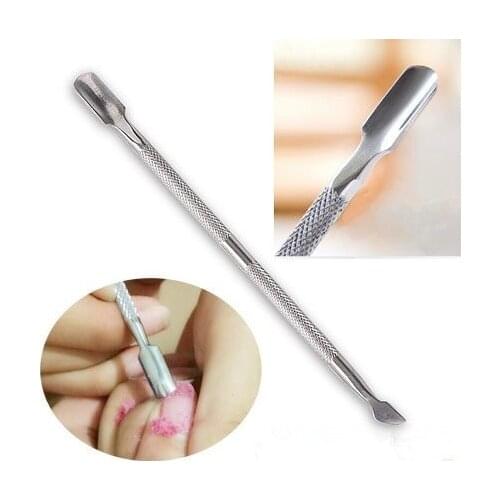 1pce Nail CuticlePusher Spoon Stainless Steel UV Gel Polish Removal Trimmer Dead Skin Grinding Rod Manicure Tool
