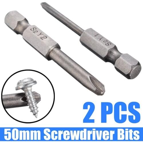2pcs Y Tip Magnetic Screwdriver Bits 50mm Hex Shank Tri-wing Head Screwdriver Bar Bits Set S2 Quality Steel Y3.0 Y4.5