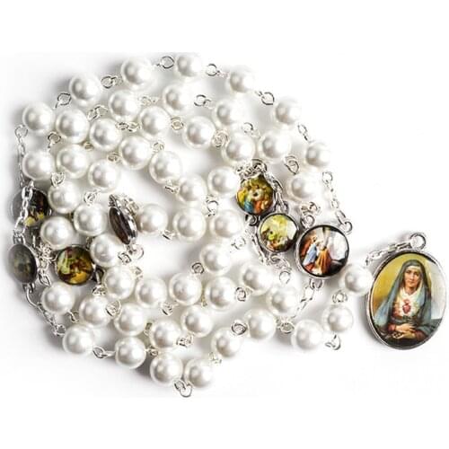 2pcs/Set Class Rosary Necklace Catholic Vintage Cross Pendant Long Chain Religious Jewelry 9 Styles