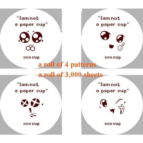 3000pcs Bubble tea juice drink film cup sealing film for cup sealer machine face pattern cup sealing film for diameter 90cm/95cm
