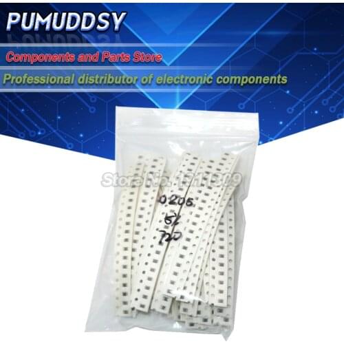 36values*20pcs=720PCS Sample Kit 0805 1% SMD Resistor Kit 1 ohm - 10M ohm Assorted Kit 1R 3.3R 5.1R 1K 3.3K 5.1K 1M 3.3M 5.1M