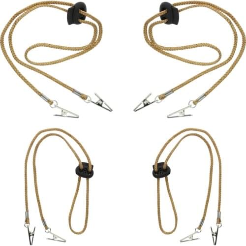 Perfeclan 4 pcs Adjustable Napkin Clip Strap Lanyard Bib Holder Neck Chain