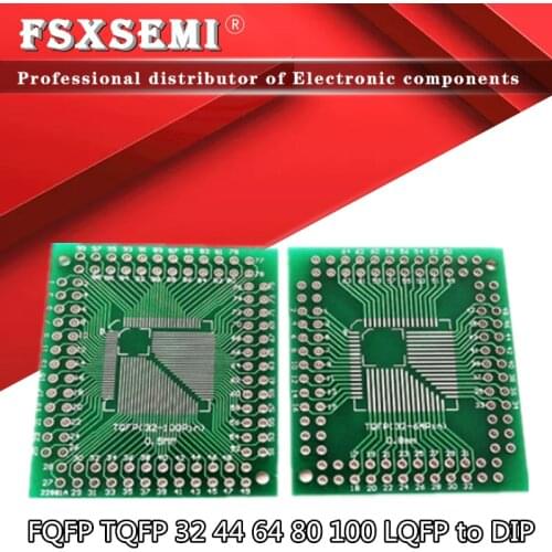 5pcs FQFP TQFP 32 44 64 80 100 LQFP to DIP Transfer Board DIP PinBoard Pitch Adapter