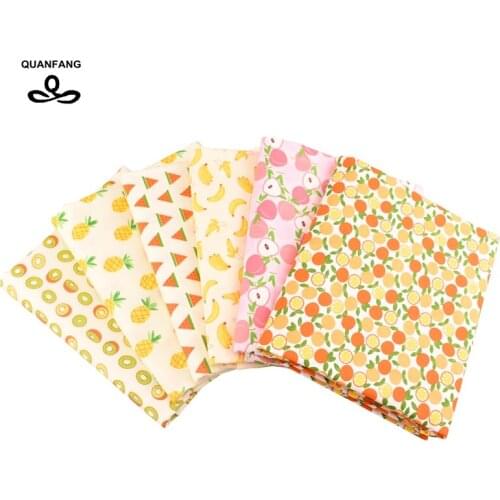 6pcs/Lot Fruit Series,Printed Twill Cotton Fabric For Patchwork Cloth Sewing DIY Quilting Baby Childs Bedclothes Material
