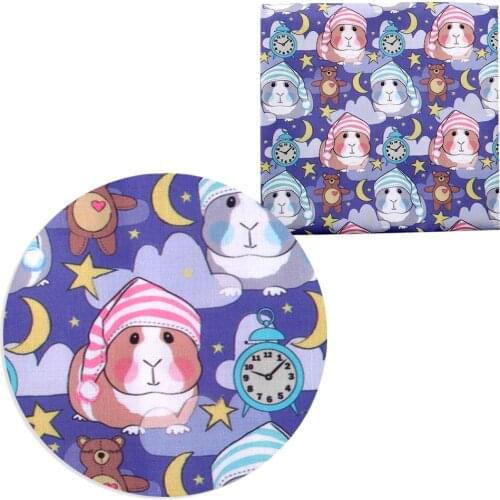 David accessories 50*145cm Guinea Pig Printed Polyester Cotton Fabric Patchwork for Sewing Dress Cloth Making Puppet DIY,c10385