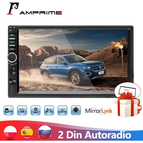 AMPrime 2din Car radio 7" Multimedia Player 2 DIN Mirrorlink Bluetooth FM USB MP5 Touch Screen Digital Display Autoradio stereo