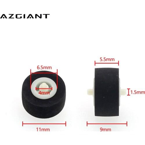 2pcs 11mmx5.5x1.5 Car Retractor Press Belt Pulley Deck Audio Pressure Recorder Rubber Cassette Pinch Roller Tape Card Seat