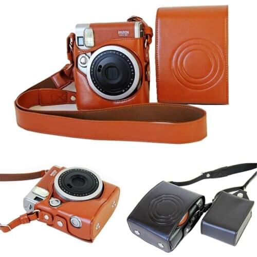 High quality PU Leather Case set camera bag For Fuji Fujififilm Instax Mini 90 mini90 Polaroid Photo Camera cover With Strap