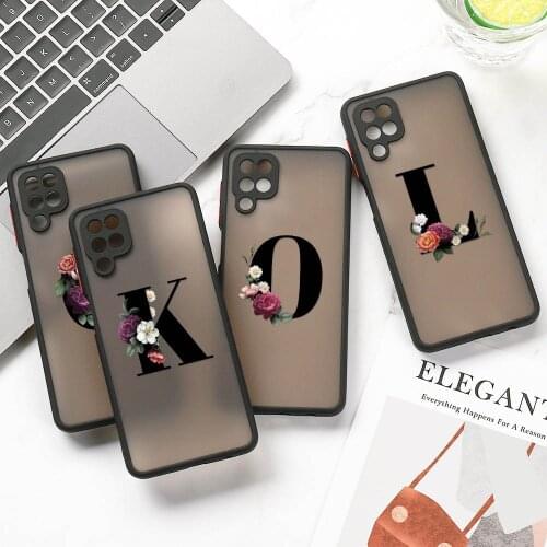 Flower Letters Case For Samsung A32 Hard PC Back Cover For Samsung A51 A71 A12 A11 A21S A31 A32 A52 A42 A72 Phone Cases A 32 51