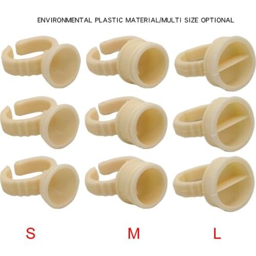 100 Pcs Tattoo Supplies Pigment Holder Ink Cup Silicone Finger Ring Tattoo Dye Cup EF