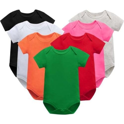 Baby Bodysuits For Girls And Boys Short Sleeved Cotton Bodysuit 0-24 Months Newborn Black Rompers Baby Clothes