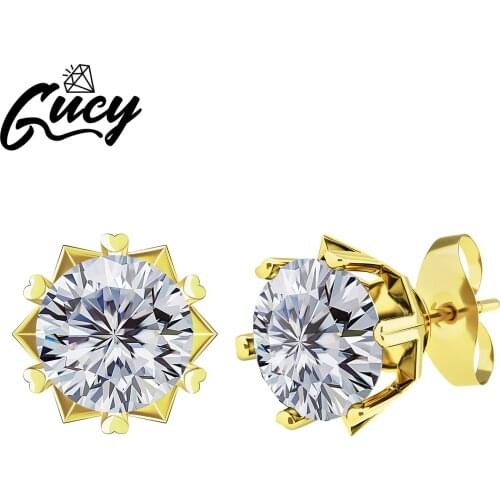 GUCY Fashion 0.1-2 Carat D Color VVS1 Moissanite Stud Earrings 925 Sterling Silver 2021 Trend Wedding Jewelry