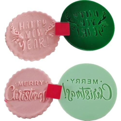 Cake Tool Acrylic Cookie Cutter Happy Birthday Fondant Acrylic Cookie Stamp Merry Christmas Mold Cake Fondant Baking Tools