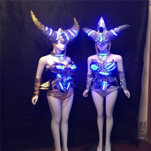 KS08 Ballroom dance led costumes luminous stage mirror dress clothe robot bodysuit sexy 12 constellations catwalk outfits bar dj