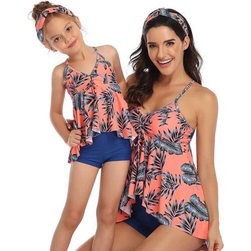 Family Matching Swimwear Bikini Baby Girls Swimsuit Children Beachwear Woman Swimming Suit Mom and Daughter Bathing Set 3-12Y