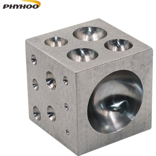 Dapping Block Square with Polished High Carbon Steel Cavities Bell making punching tools, jewelry making tools