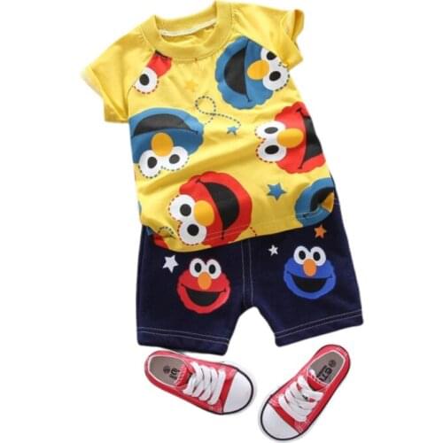 Summer Baby Cartoon Clothes Children Boys Girls Cotton T Shirt Shorts 2Pcs/sets Kids Infant Clothing Toddler Casual Sportswear