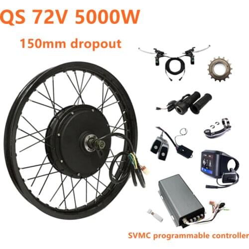 Rear Motorcycle Wheel Motor,16" 17‘’ 18" 19” 21” 5000W Conversion Kit with 100A Sabvoton Controller and Bluetooth