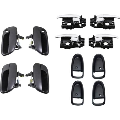 12PCS SETS BLACK OUTSIDE CHROME INSIDE DOOR HANDLE FOR HYUNDAI Elantra 01-06 2001 2002 2003 2004 2005 2006