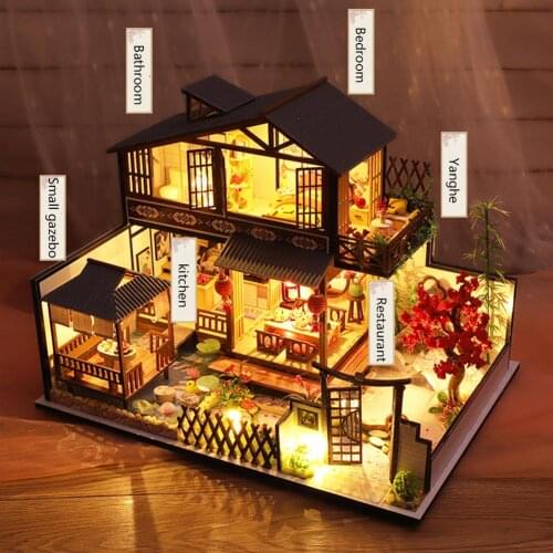 DIY Dollhouse Kit Handmade Assembled House Romantic Attic Model Educational Toy For Children Christmas Birthday Valentines Day