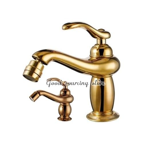 High quality floor mounted golden / rose golden toilet bidet faucet