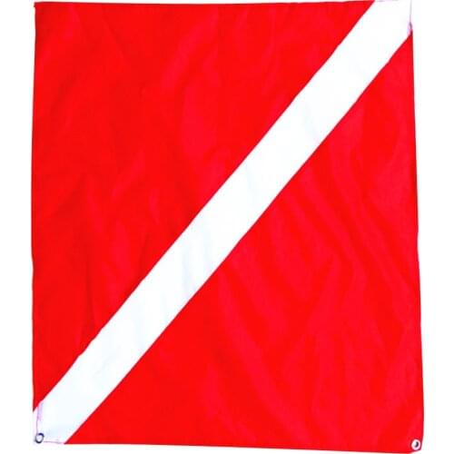 Nylon Diver-Down Boat Flag, Red & White Scuba Dive Flag Marker Banner 20x24'' Diver Down Flag Diving Safety Gear