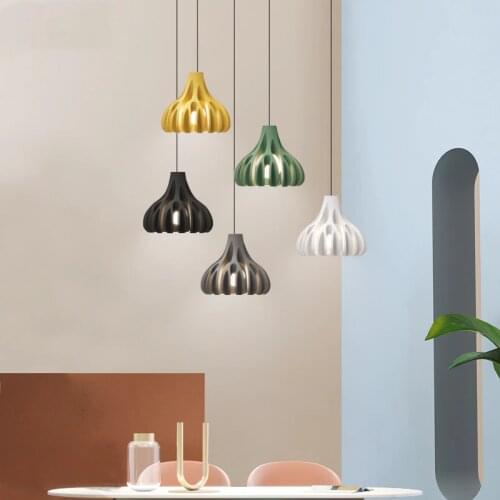 Nordic Pendant Lights Modern Colorful Resin Hanging Lamp For Dining Room Bedroom Luminaire Suspension Bar Decor E27 Hanglamp