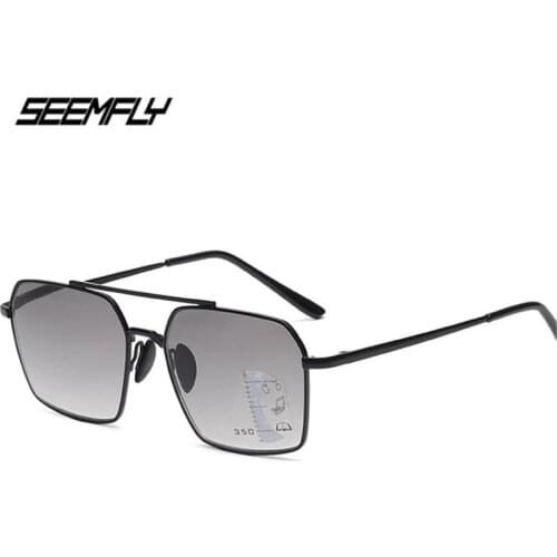 Seemfly Classic Men Women Progressive Multifocus Reading Glasses Retro Anti Blue Light Big Frame Sun Presbyopic Eyeglasses New