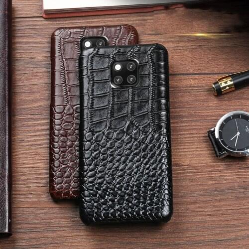 Original Leather Phone Case For Huawei Mate 20 30 p30 Pro p20 P10 Y7 Y9 Lite Crocodile texture cover For Honor 20 10 lite 8X 9x