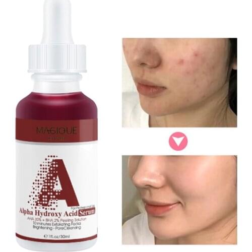 Face Serum 10-Minute Exfoliating Face AHA 30%+ BHA 2% Peeling Solution 30ml Blemishes Remove Acne Scars Whitening