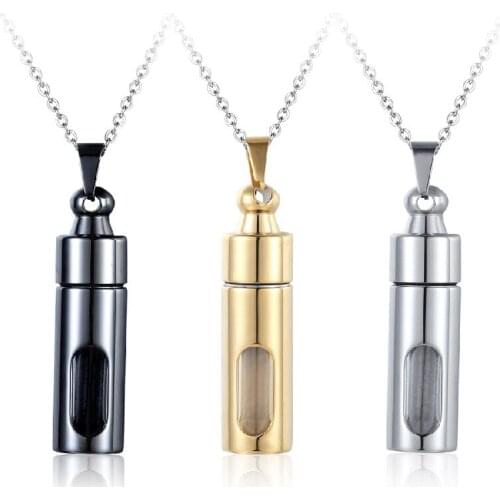 Commemorative ashes pendant necklace Openable Glass Vial Necklace Women Pendant Memorial Ash Bottle Cremation Pet Urn Jewelry