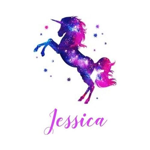 Fantasy Galaxy Unicorn Personalised Beach Microfiber Travel Towel for Girl Glitter Custom Name Purple Unicorn Bath Towel Gift